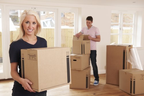 Removal team planning a flat move in Battersea street