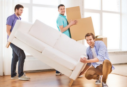 Moving van loading boxes for a Battersea man and van service