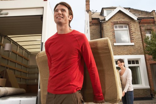 Furniture and boxes loaded for a Battersea move