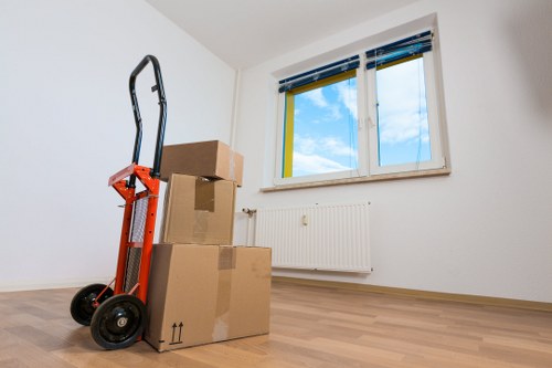 Different box sizes arranged for packing and boxes in Battersea