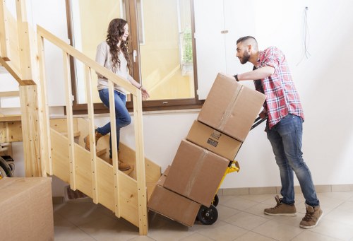 Loaded van with items secured for safe transit
